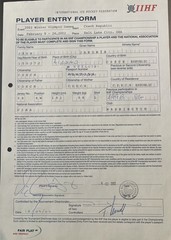 Jaromir Jagr Signed 2002 Olympics IIHF Player Entry Form – Ice Hockey – USA