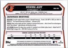 2026 Bowman – Wehiwa Aloy BLUE MOJO REFRACTOR AUTO #BCP-135 /150 Orioles