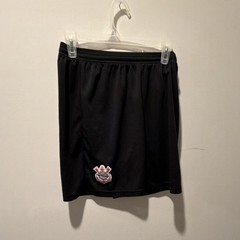 Corinthians Paulista Soccer Shorts Black w/ Embroidered Club Crest
