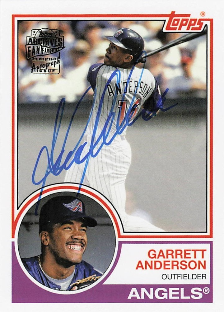 2022 Topps Archives – 1983 Fan Favorites Autographs Garret Anderson #83FF-GA…