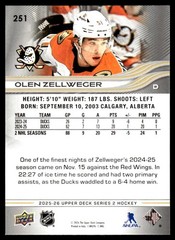 2025-26 Upper Deck #251 Olen Zellweger Anaheim Ducks Hockey Card
