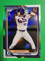 2024 Bowman CHROME CARSON BENGE 1ST ROOKIE REFRATOR #BDC-28 NEW YORK METS RC