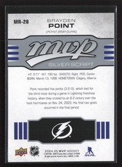 2024-25 Upper Deck MVP #MR-28 Brayden Point 10th Anniversary A18