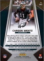 2017 Panini Prizm Prizms Red White and Blue #130 Carson Wentz – FB