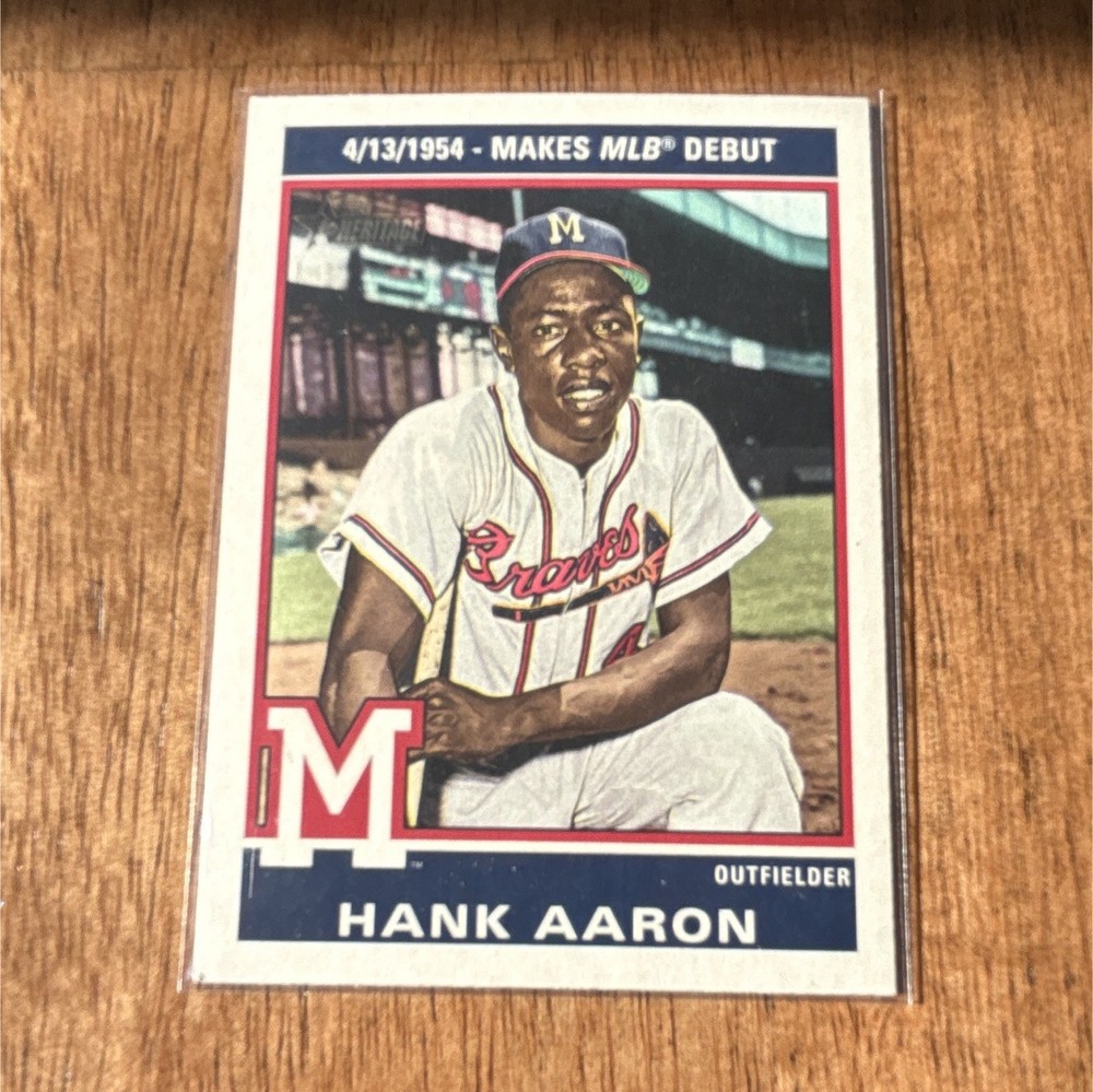 Topps Hank Aaron MLB Debut Milwaukee Braves 1976 Retirees 2025 Heritage #76R-1