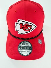 Kansas City Chiefs New Era Perfect 39Thirty SZ M/L Stretch Fit Hat Cap Red Rope