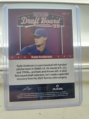2026 LEAF VIVID BASEBALL KADE ANDERSON DRAFT BOARD TEAL /25 MARINERS