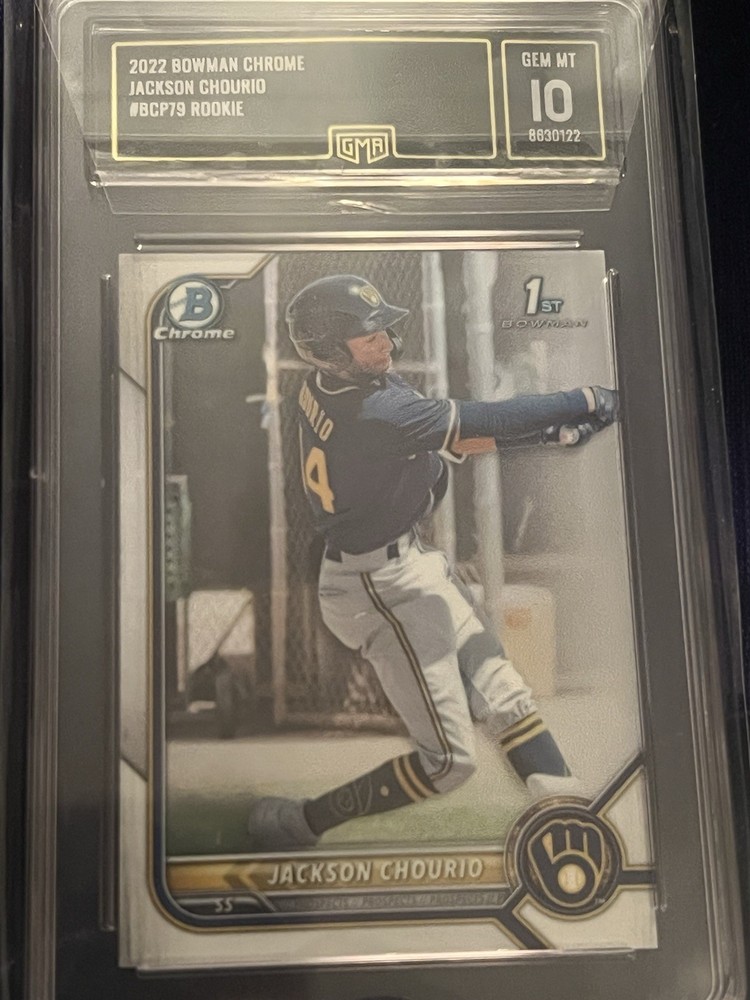 2022 1st Bowman Chrome Jackson Chourio 10 GM Gem Mint Brewers #BCP-79 RC