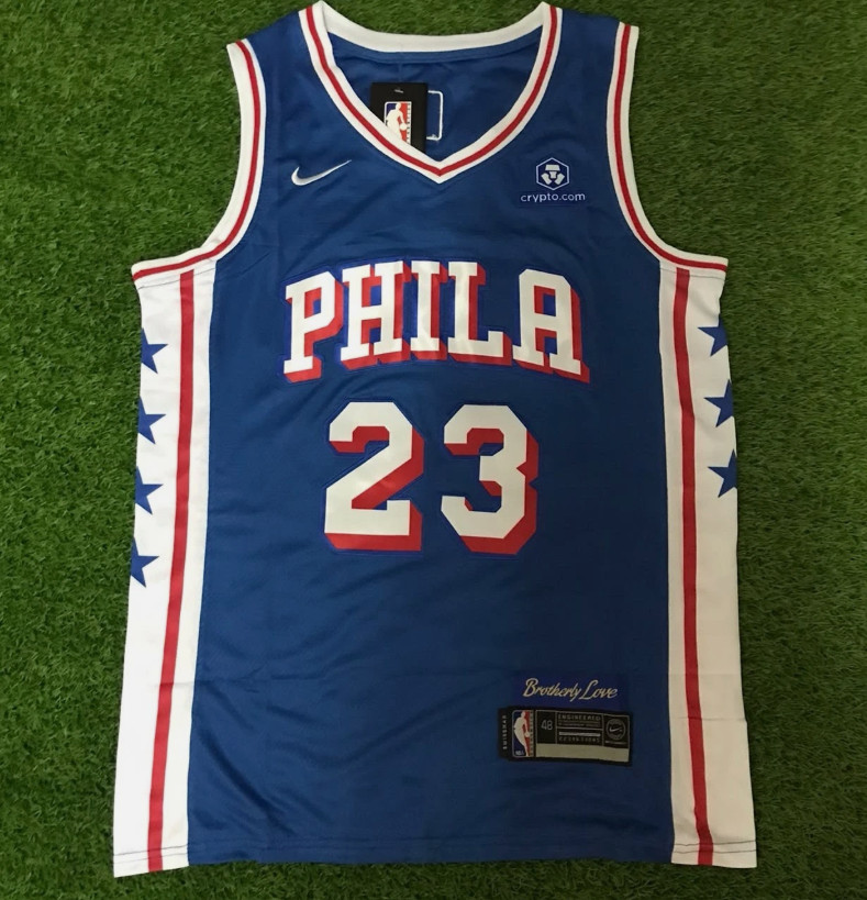 Philadelphia 76ers Lebron James#23 Blue Swingman Limited Stitched Size S-2XL