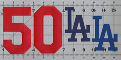 Authentic Tackle Twill Dodgers Front Numbers and LA Sleeve Patches