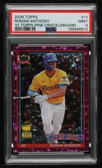2026 Series 1 Pink Crackle Foilboard Roman Anthony PSA 9 MINT Rookie RC 04i6