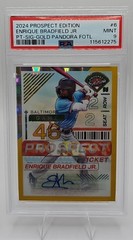 2024 Enrique Bradfield Jr. Gold Pandora FOTL /3 Auto 1/3 PSA 9 Baltimore Orioles