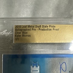 Leaf 2019 Metal State Pride Kyler Murray Clear Blue Auto /1 Pre-Prod Rookie