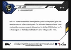 Luis Lara – 2026 MLB Topps NOW® – Card 544 Presale MILWAUKEE BREWERS
