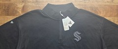 NEW Seattle Kraken Levelwear NHL 1/4 Zip Pullover Jacket, Black Mens LARGE NWT