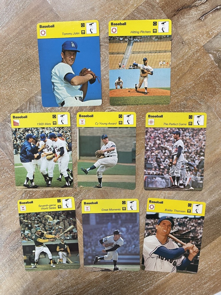 1977 Sportscaster MLB star lot of 8: Miracle Mets, Sandy Koufax, Tom Seaver