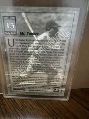 Promotional baseball card 1895Babe Ruth Mr. Yankee