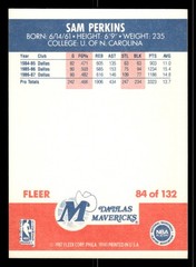 1987-88 Fleer Basketball Card #84 Sam Perkins