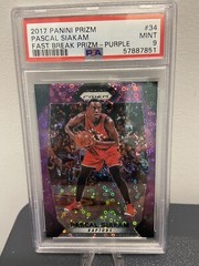 2017-18 Prizm Fast Break Purple Prizms /75 Pascal Siakam #34 PSA 9 MINT Pop 1!