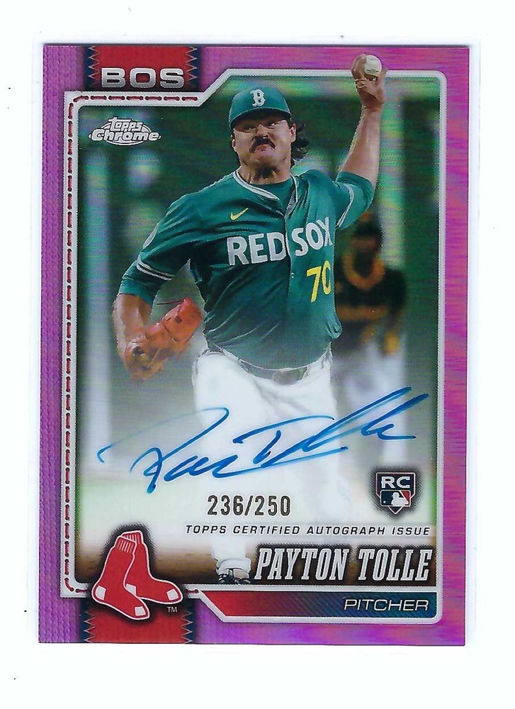 2026 Topps Chrome Pink Refractor Payton Tolle Red Sox RC Auto 236/250 MINT