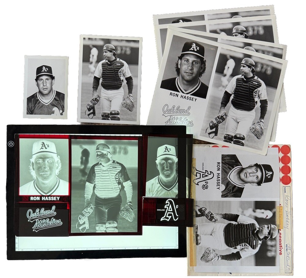 Extremely Rare Baseball Production Photo Press Kit Negative Ron Hassey Lot
