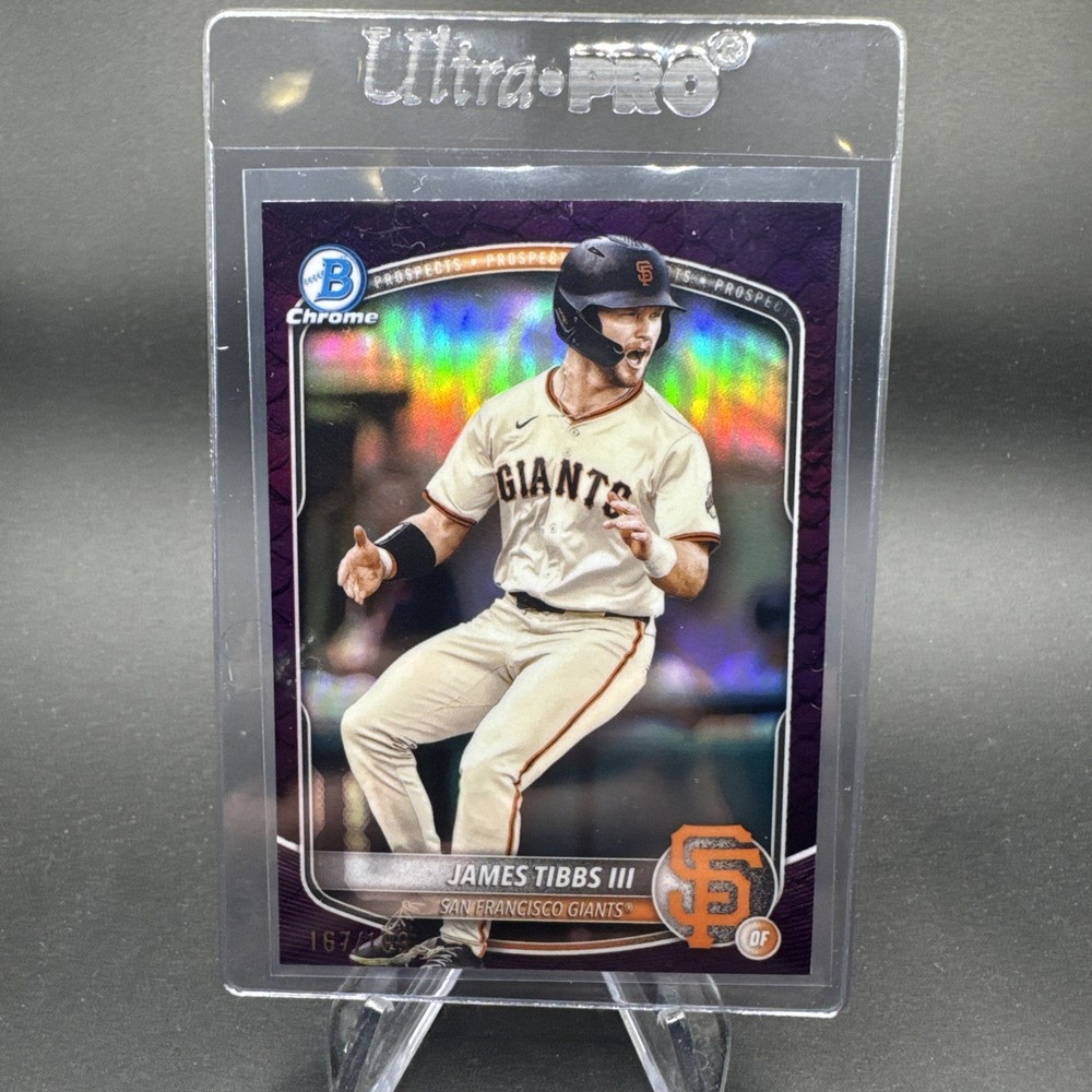 2025 Bowman Chrome James Tibbs III #BCP-39 Reptillian Fuchsia Refractors /199