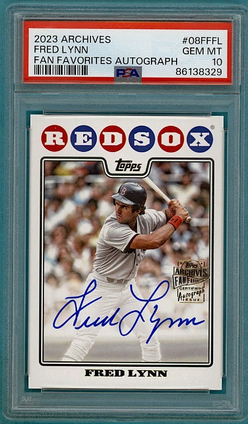 2023 Topps Archives Fred Lynn Fan Favorites Autograph #08FFFL PSA 10! POP 2!