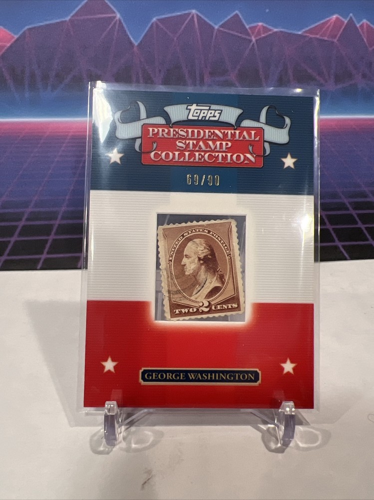 🇺🇸2008 Topps Framed Presidential Stamp Card George Washington #69 /90 GW-14 SP