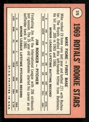 1969 Topps #376 Royals 1969 Rookie Stars (Mike Fiore / Jim Rooker) RS, RC