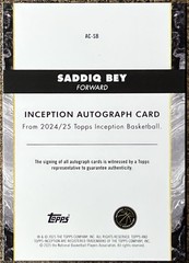 Saddiq Bey 2024-25 Topps Inception Gold Auto #12/50 Washington Wizards #AC-SB