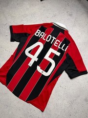 🔥 AC Milan Adidas Balotelli #45 Jersey 2010-12 Fly Emirates Size M