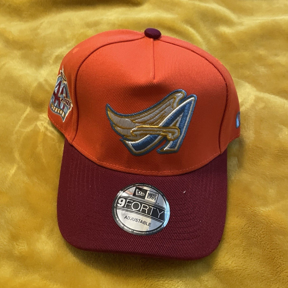 New Era Atlanta Dream 9FORTY Adjustable Hat Orange Burgundy 4th Anniversary Pat…