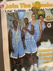 Rare Vintage 1993 UNC Tarheel Basketball NCAA Smokey Forestry Poster 18X24