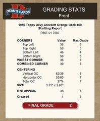 1956 Topps Davy Crockett Orange Back #60 Startling Report 2 – GOOD
