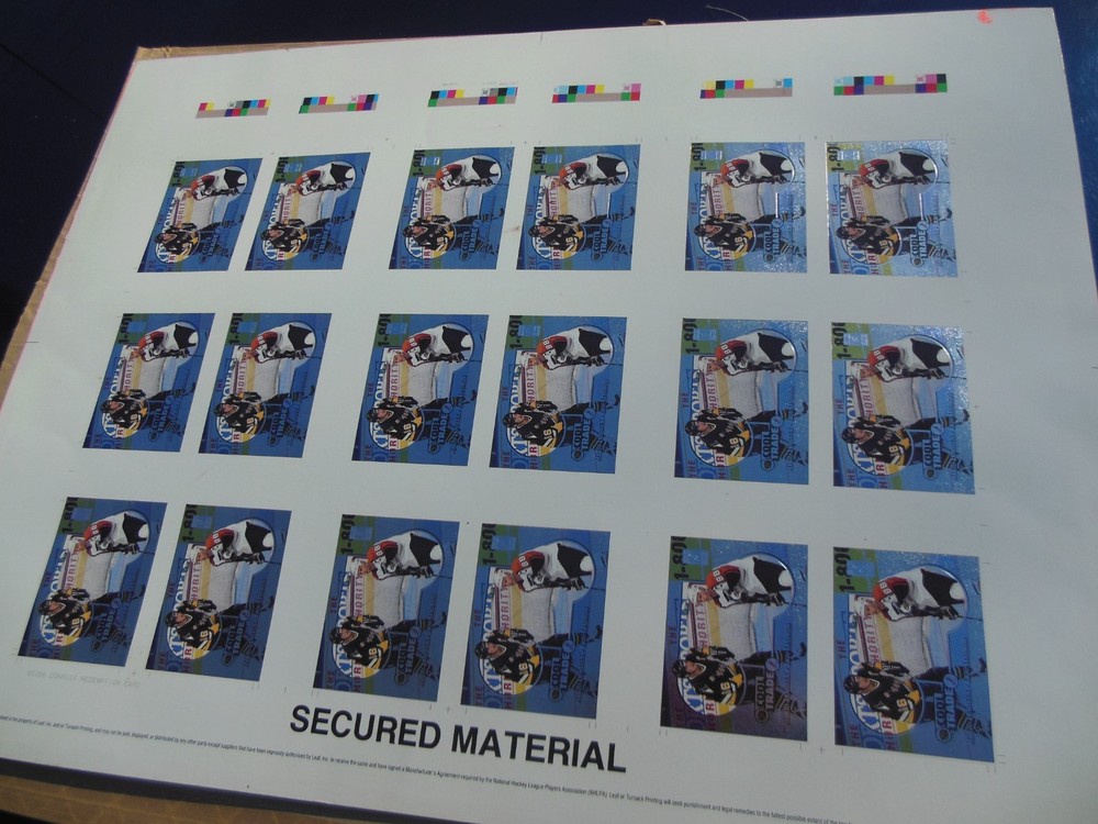MARIO LEMIEUX ERIC LINDROS FULL SHEET 1996 LEAF DONRUSS RARE printing proof