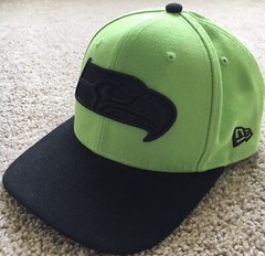 Seattle Seahawks Blackout Logo New Era 9Fifty Adjustable Cap Hat