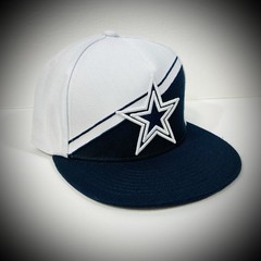New$50 DALLAS COWBOYS SNAPBACK HAT White Navy Blue Stsr Flat Bill Ultra-Game NWT
