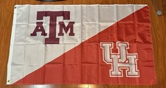 Texas A&M Aggies University of Houston Cougars House Divided Rivalry Flag 3×5’