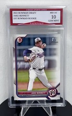 2022 Bowman Draft Jake Bennett 1st Bowman Rookie Card #BD-141 Gem Mint 10