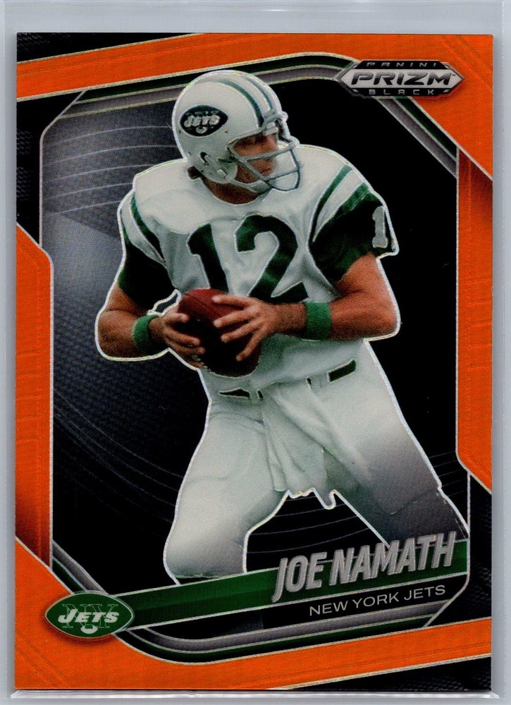 2025 Panini Prizm Black Joe Namath Orange Prizm /49 #106 New York Jets