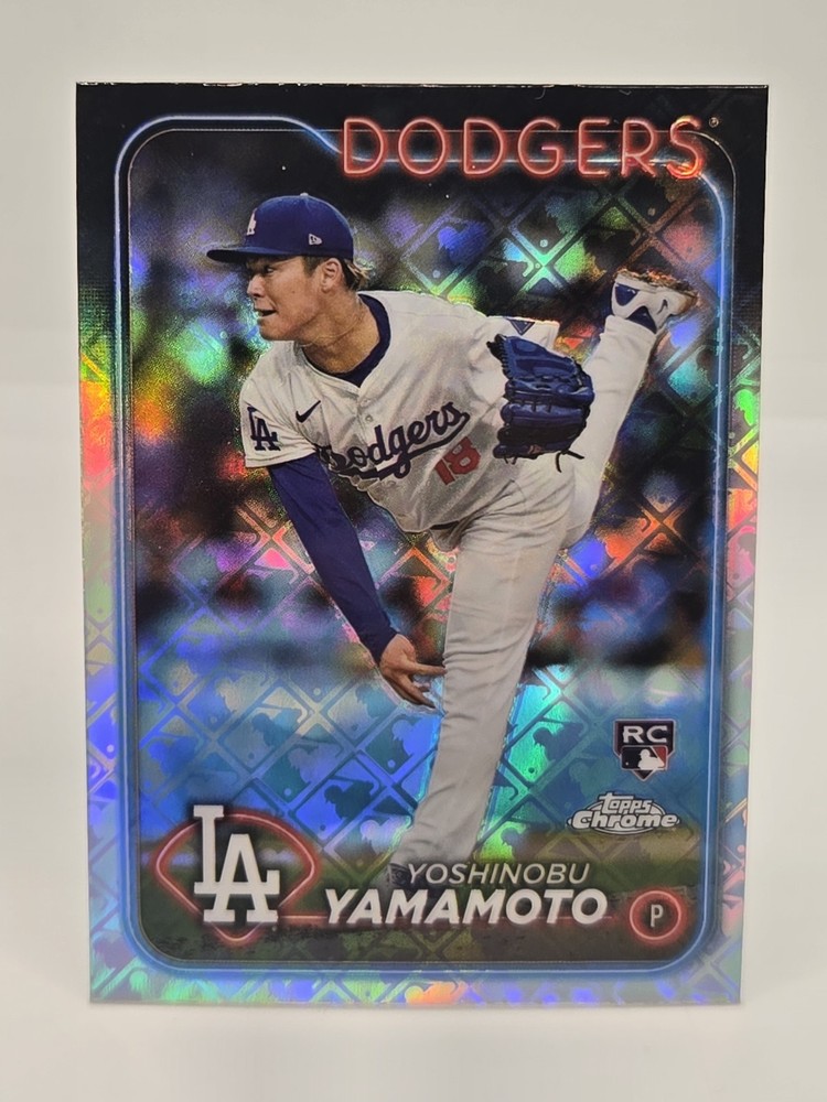 2024 Topps Chrome Yoshinobu Yamamoto Logofractor #18 RC Dodgers