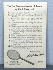 Vintage 1920&rsquo;s Spalding William Tilden The Ten Commandments of Tennis Post Card