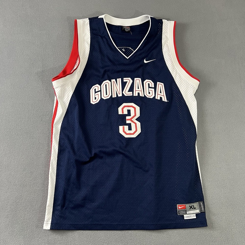 Vintage Nike Jersey Mens XL Blue Red Gonzaga Bulldogs Basketball NCAA #3
