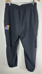 Adidas x KU Jayhawks Collegiate Pants Men&rsquo;s Size XL Black Woven Cargo Jogger