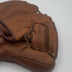 Spalding Triple Play 191 Three Finger Baseball Glove Vintage Leather USA 1940s