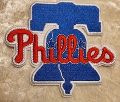 Philadelphia Phillies Bell Iron On 3.5&Prime; Embroidered Patch~USA Seller!