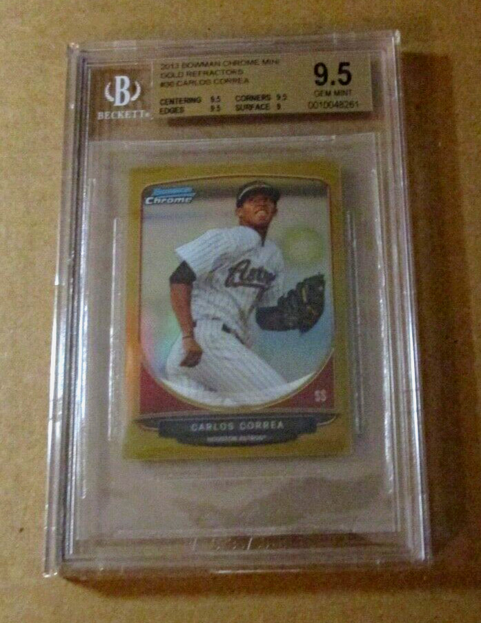 2013 BOWMAN CHROME MINI GOLD REFRACTOR CARLOS CORREA # 30 BGS 9.5 /50 RC ROOKIE