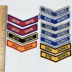 Vintage Bowling Patch Lot 11 Chevron Patches 200 250 Game 525 550 575 Series