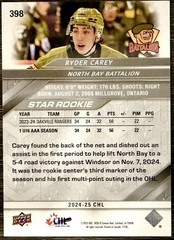 Ryder Carey 2024-25 Upper Deck CHL Star Rookies #398 Red Outburst (RC)