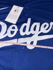 Nike Men&rsquo;s MLB Los Angeles Dodgers Jersey Blue Script Logo Button Up Sz L
